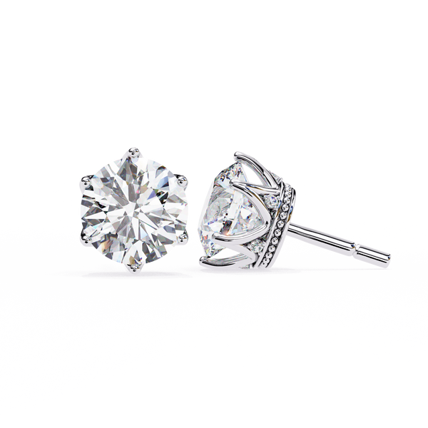 Brilliant Round Cut Natural Diamond Stud Earrings
