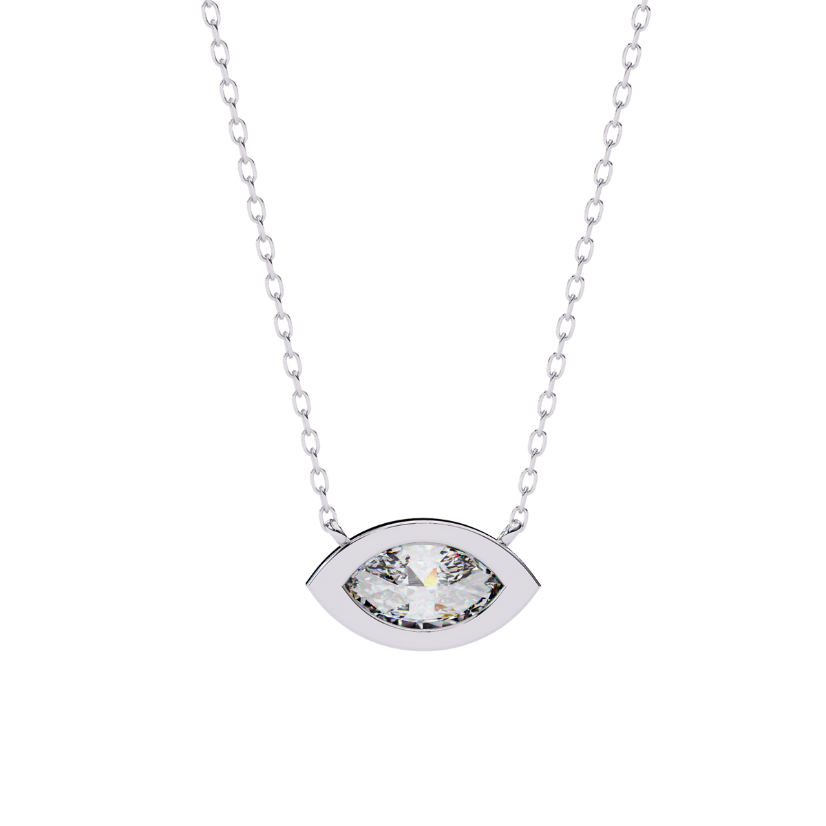 Marquise-Cut Evil Eye Natural Diamond Pendant