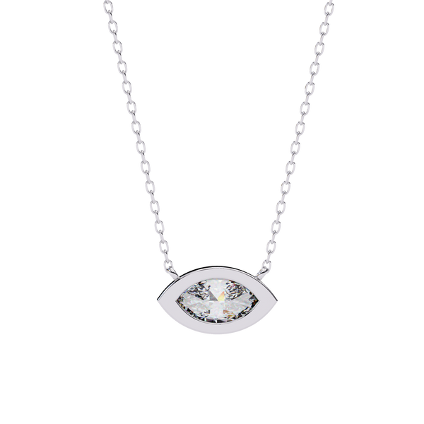 Marquise-Cut Evil Eye Natural Diamond Pendant