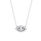 White Gold East-West Marquise Diamond Pendant