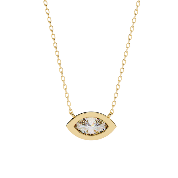 Marquise-Cut Evil Eye Natural Diamond Pendant