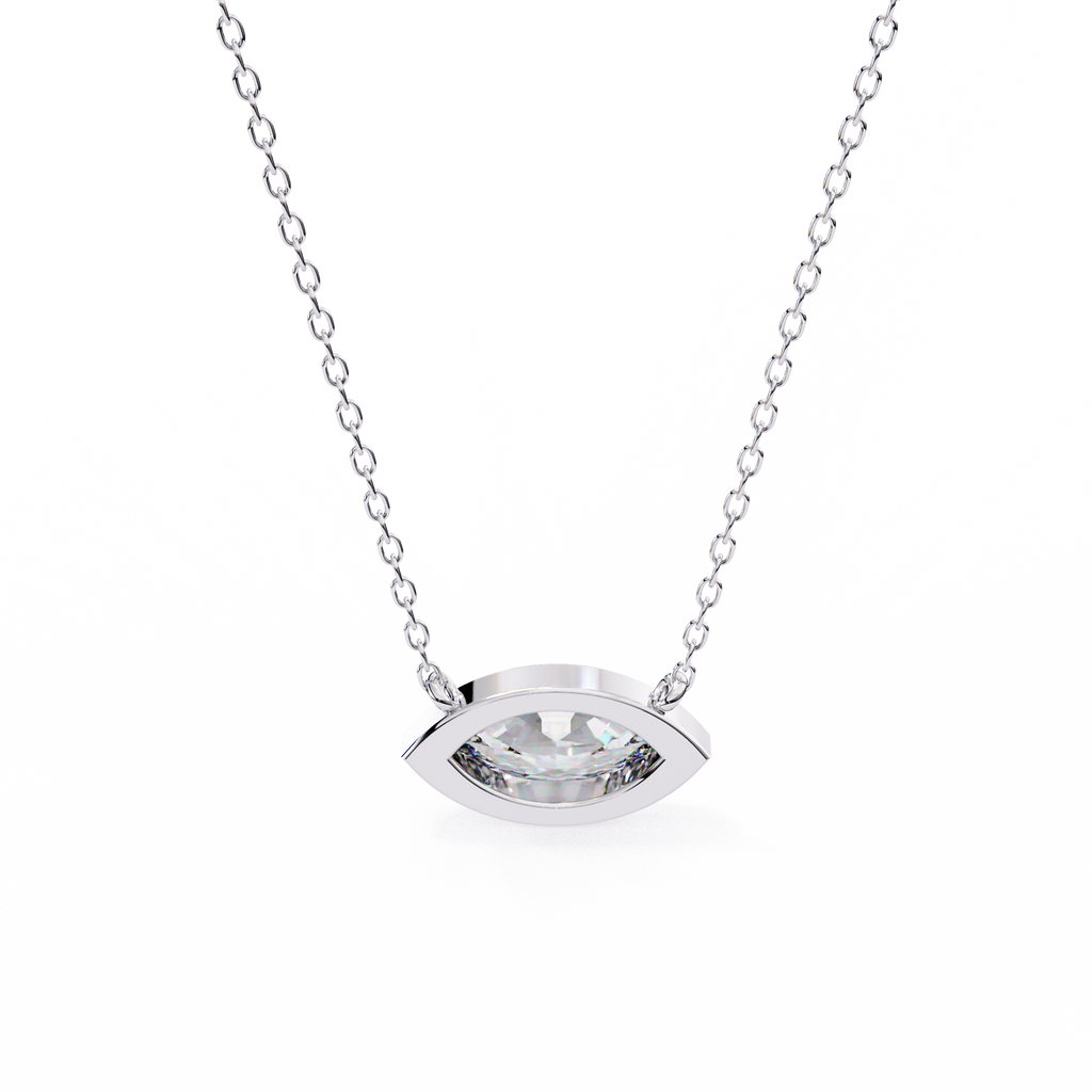 Marquise-Cut Evil Eye Natural Diamond Pendant