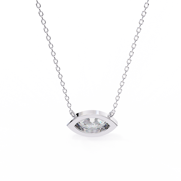 Marquise-Cut Evil Eye Natural Diamond Pendant