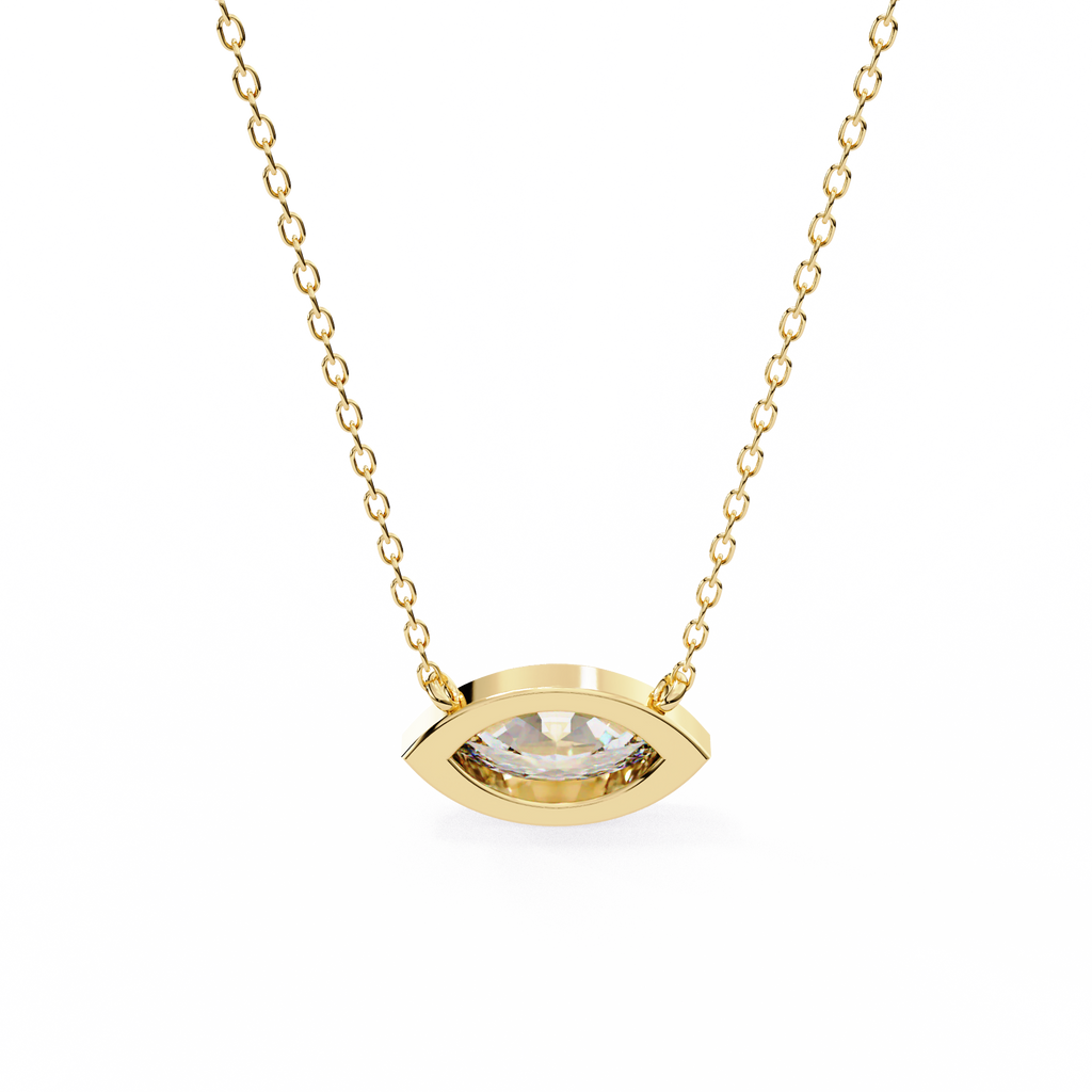 Marquise-Cut Evil Eye Natural Diamond Pendant