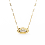 Yellow Gold East-West Marquise Diamond Bezel Pendant