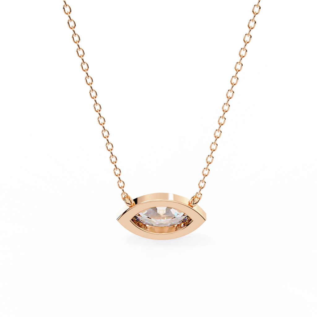 Marquise-Cut Evil Eye Natural Diamond Pendant