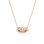 Rose Gold East-West Marquise Diamond Bezel Pendant