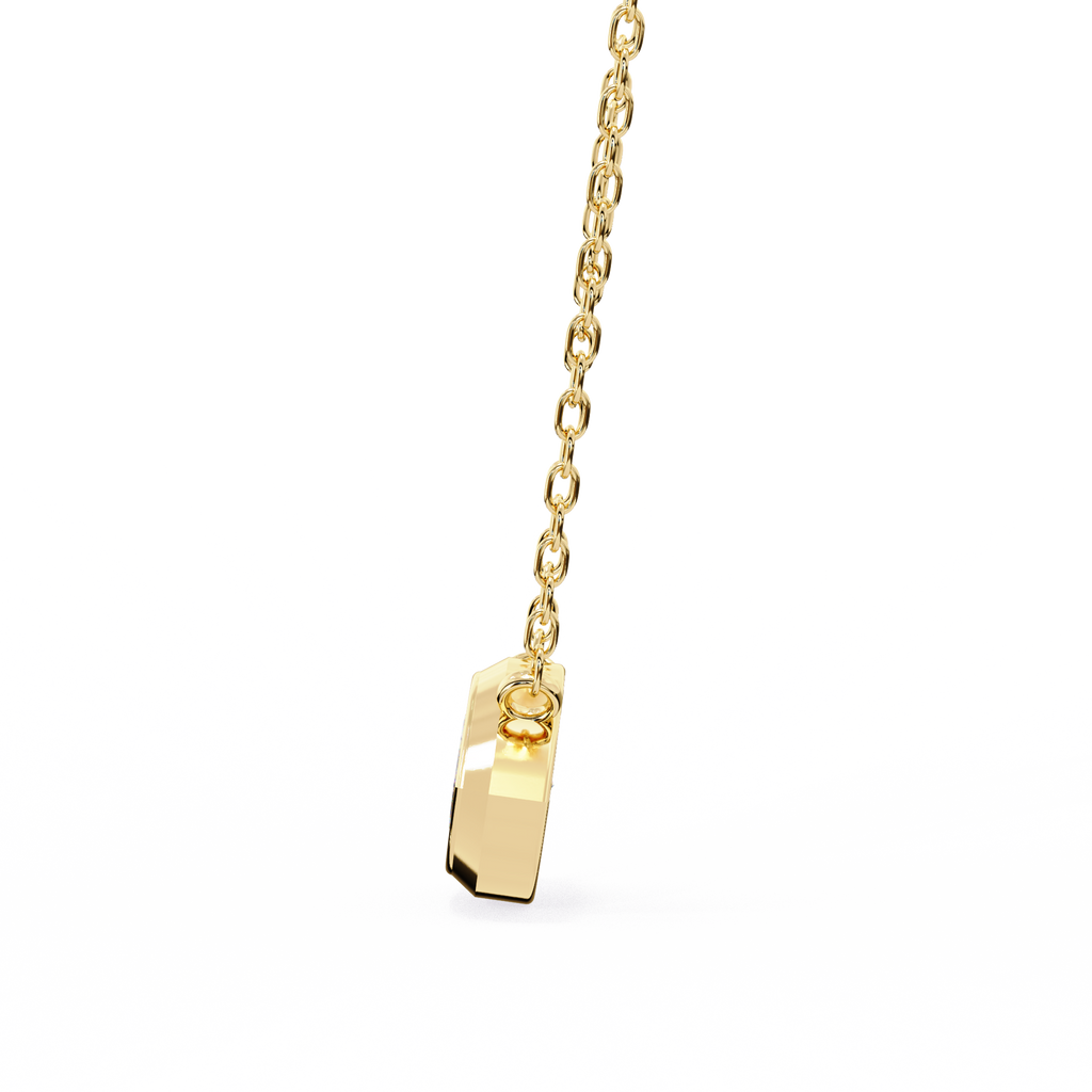 Yellow Gold East-West Marquise Diamond Bezel Pendant