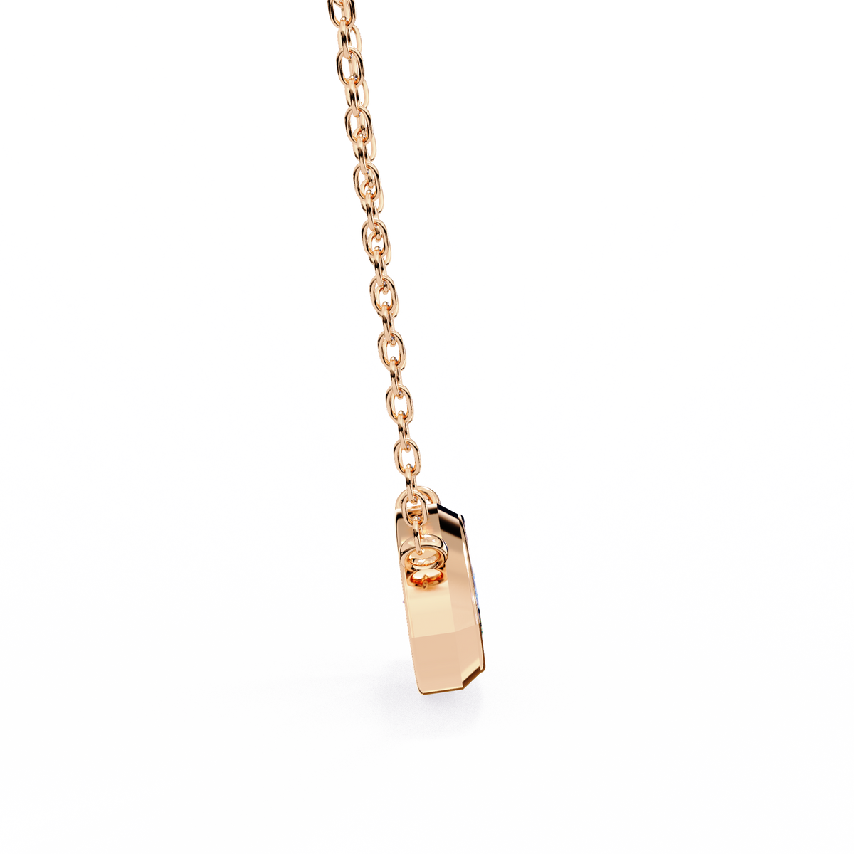 Rose Gold East-West Marquise Diamond Bezel Pendant