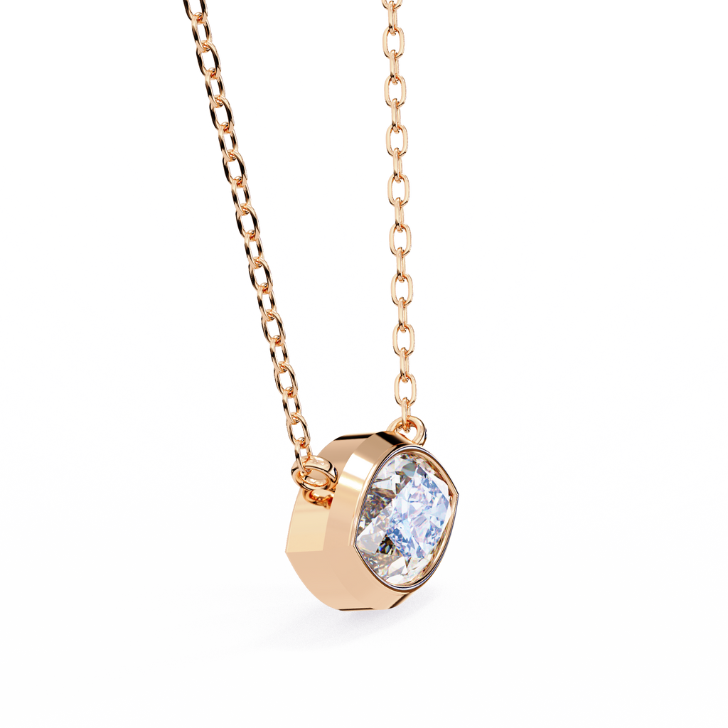 Rose Gold East-West Marquise Diamond Bezel Pendant