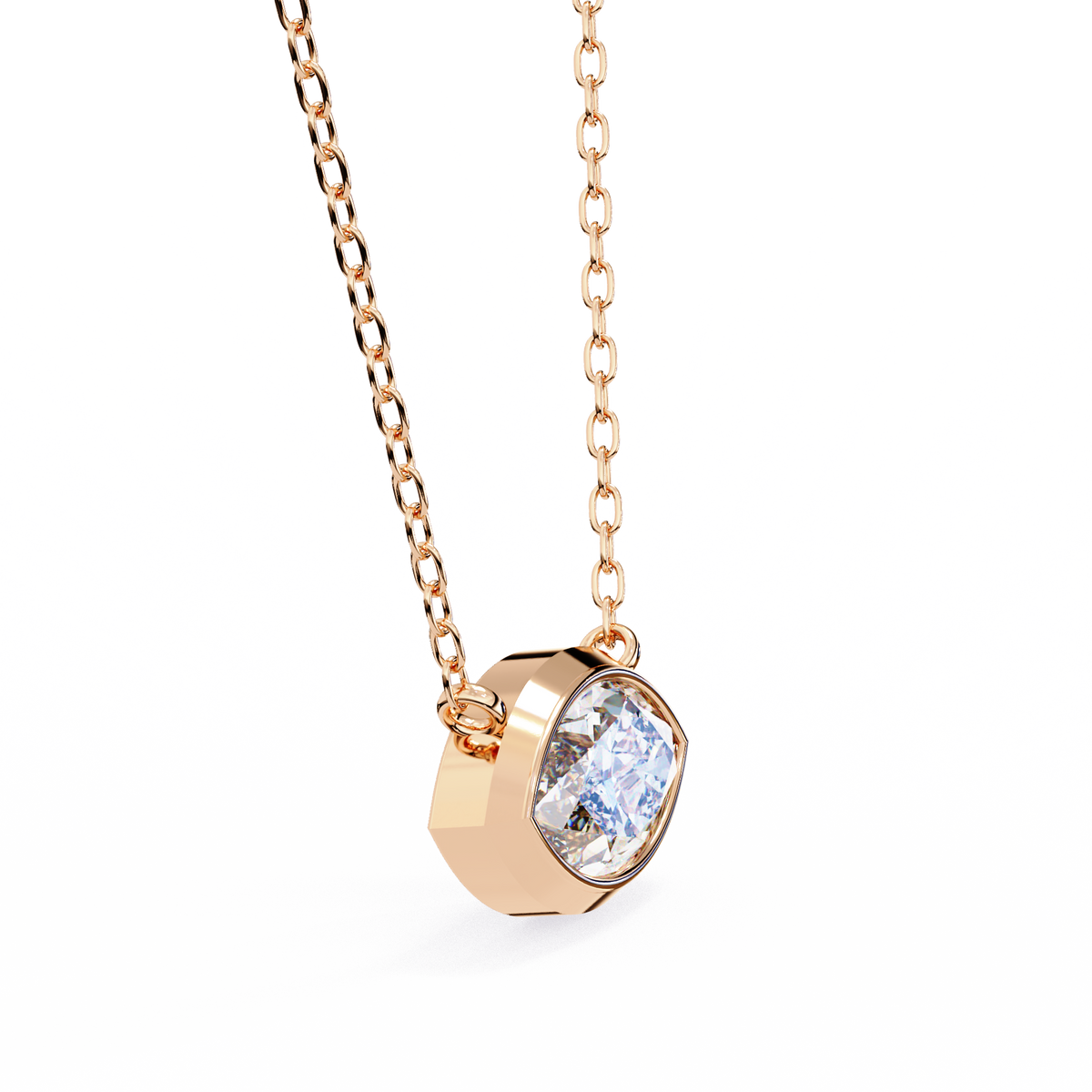 Rose Gold East-West Marquise Diamond Bezel Pendant