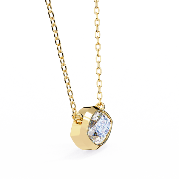 Gold East-West Marquise Diamond Bezel Pendant