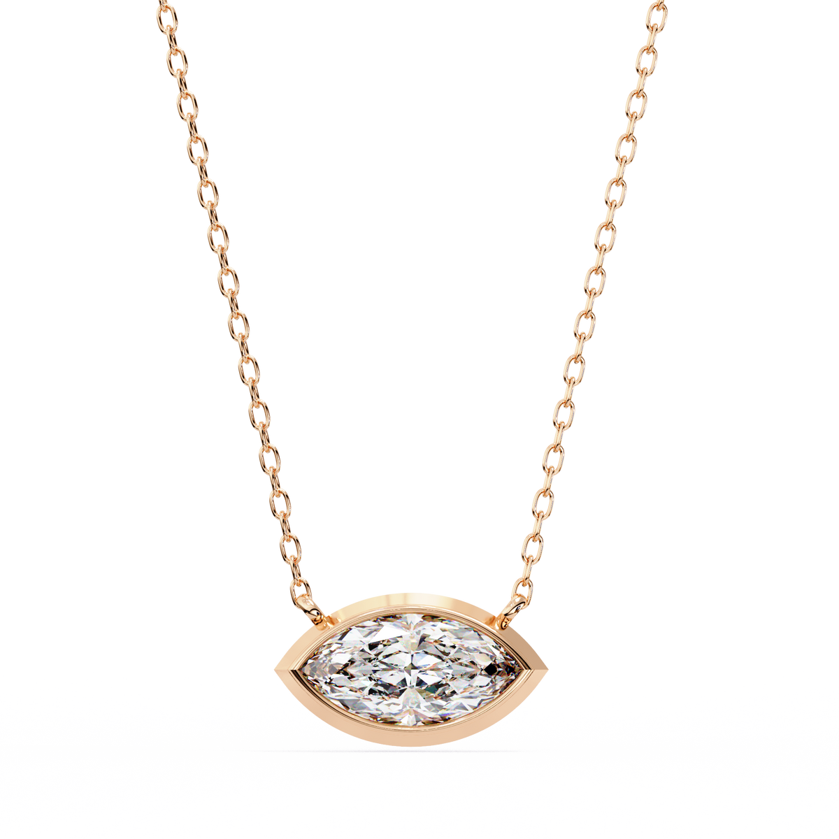 Marquise-Cut Evil Eye Natural Diamond Pendant