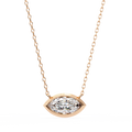 Rose Gold East-West Marquise Diamond Bezel Pendant
