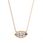 Rose Gold East-West Marquise Diamond Bezel Pendant