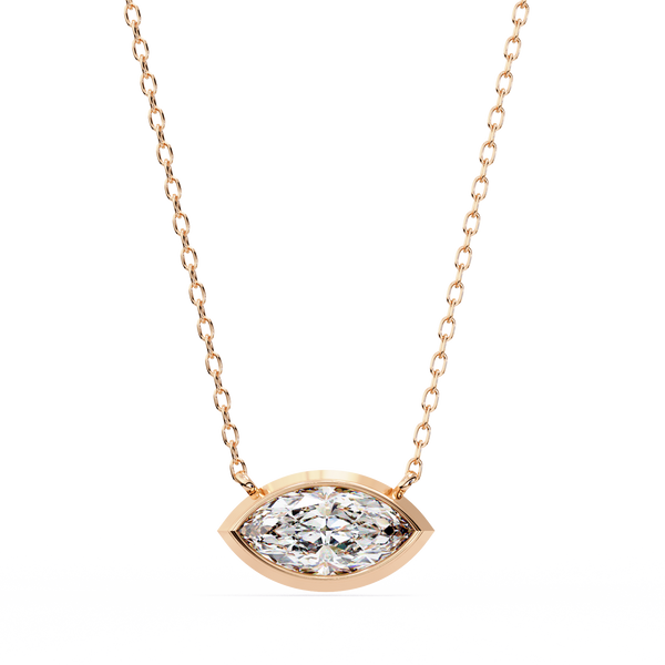 Marquise-Cut Evil Eye Natural Diamond Pendant