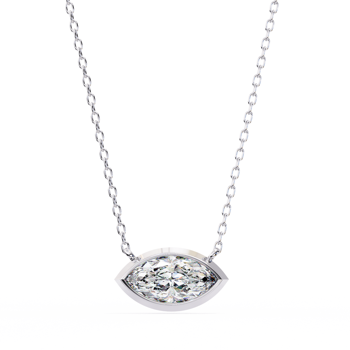 Marquise-Cut Evil Eye Natural Diamond Pendant