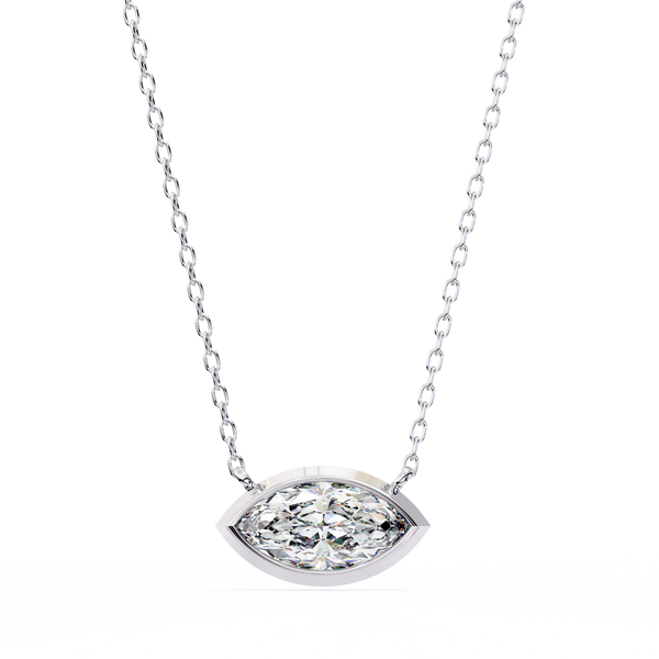 Marquise-Cut Evil Eye Natural Diamond Pendant