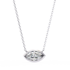 White Gold East-West Marquise Diamond Pendant