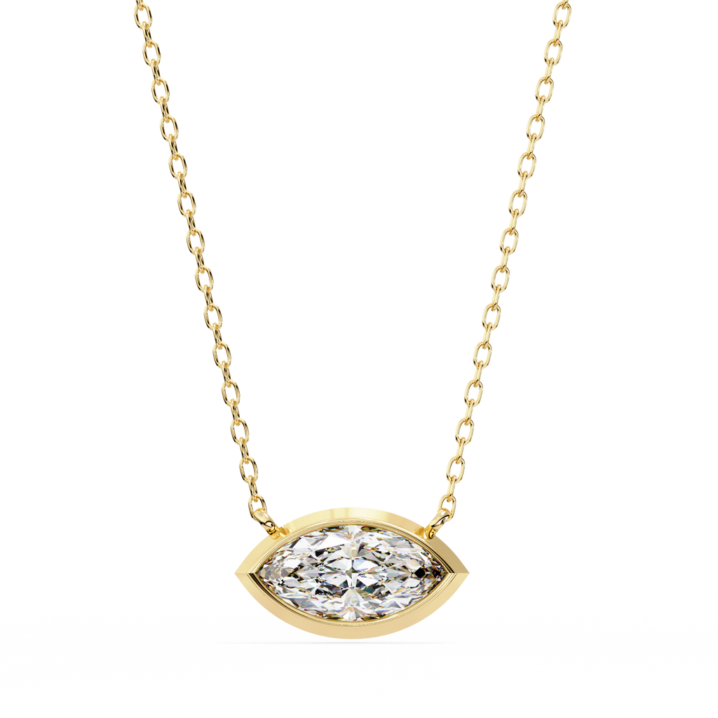 Marquise-Cut Evil Eye Natural Diamond Pendant