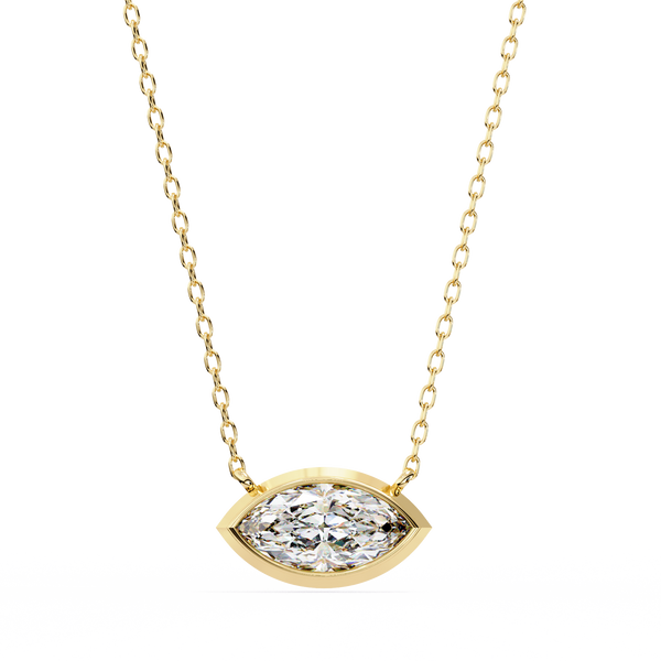 Marquise-Cut Evil Eye Natural Diamond Pendant