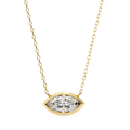 Yellow Gold East-West Marquise Diamond Bezel Pendant