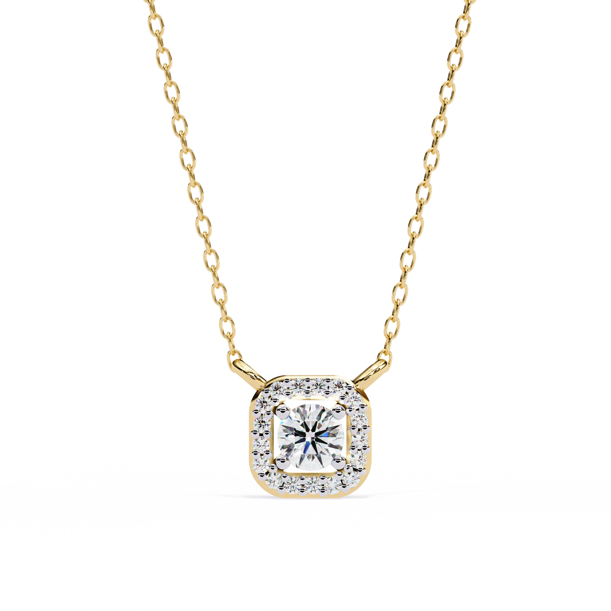 Natural Diamond Halo Luxe Pendant