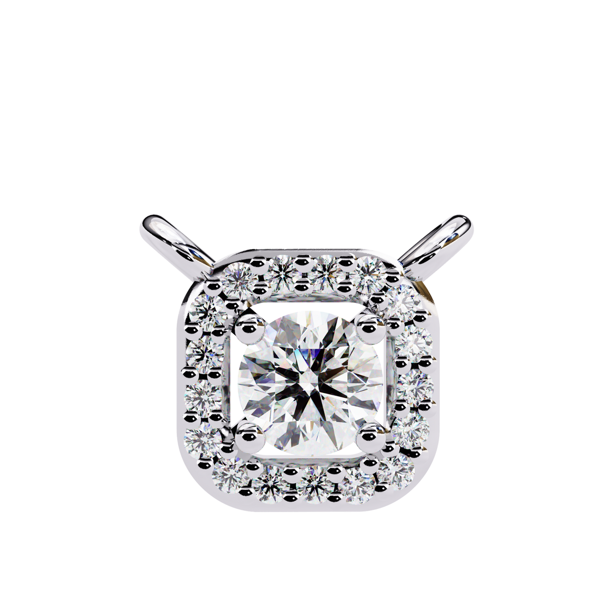 Natural Diamond Halo Luxe Pendant
