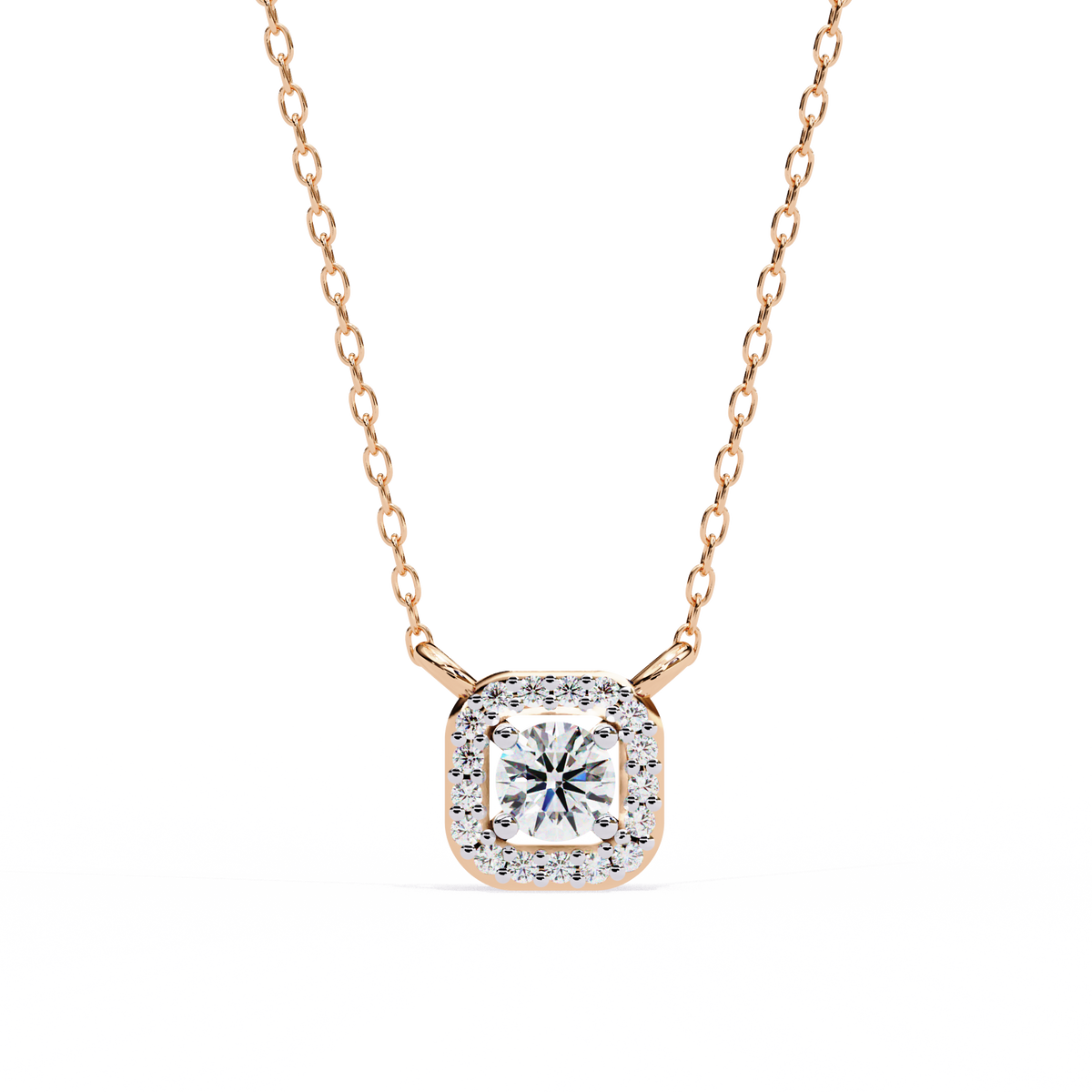 Natural Diamond Halo Luxe Pendant