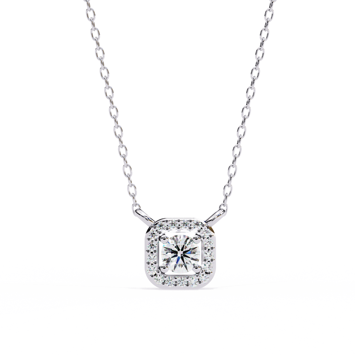 Natural Diamond Halo Luxe Pendant