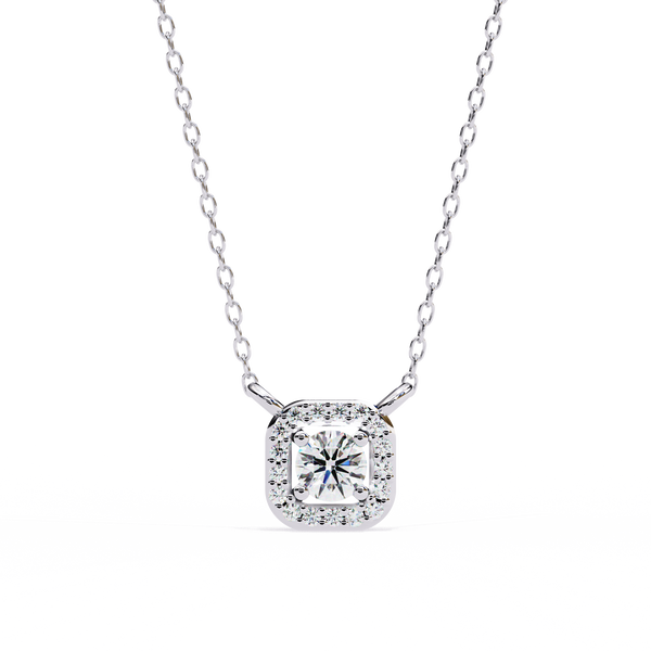 Natural Diamond Halo Luxe Pendant