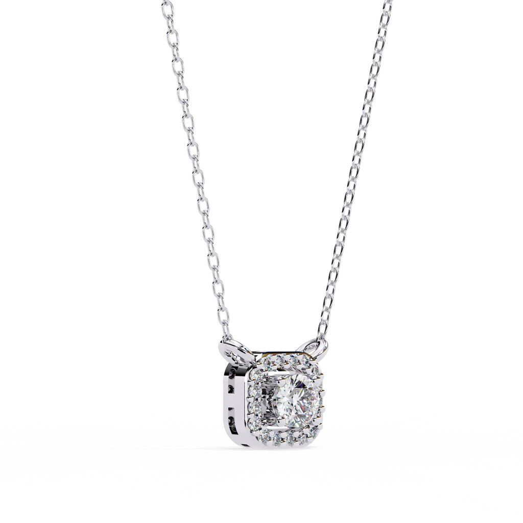 Natural Diamond Halo Luxe Pendant