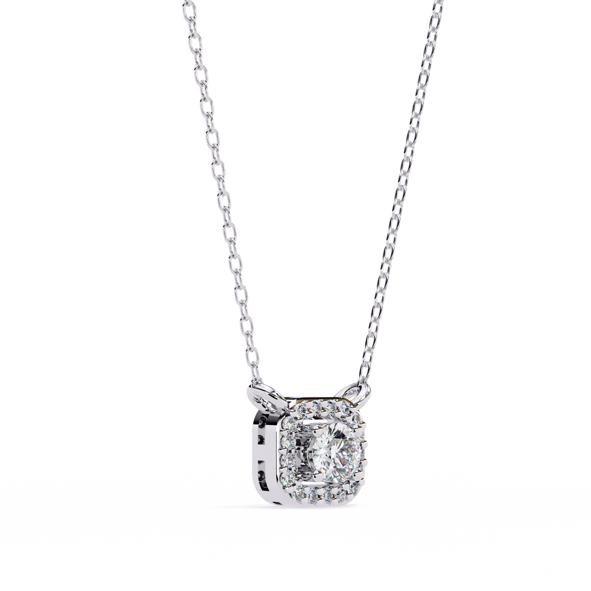 Natural Diamond Halo Luxe Pendant