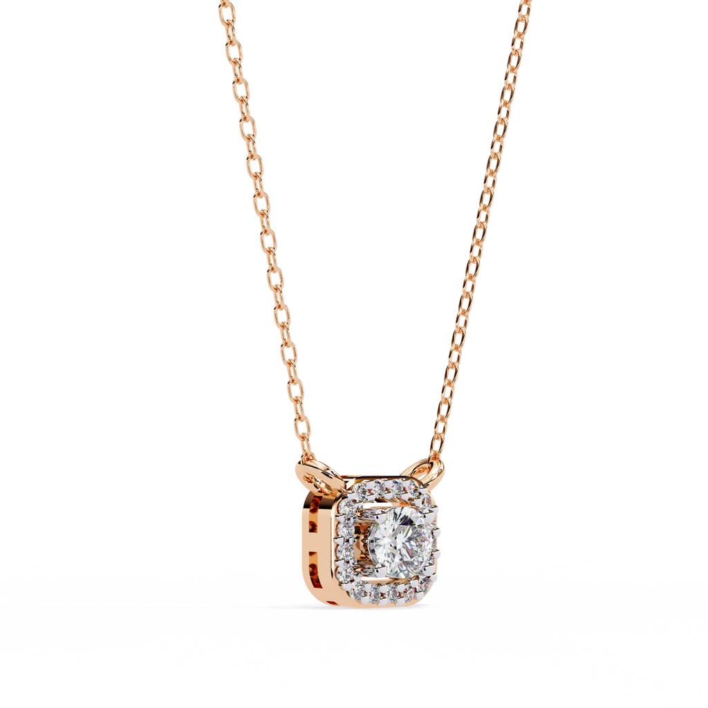 Natural Diamond Halo Luxe Pendant