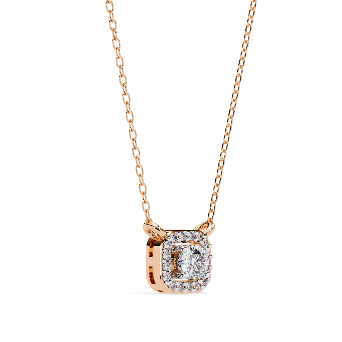 Natural Diamond Halo Luxe Pendant