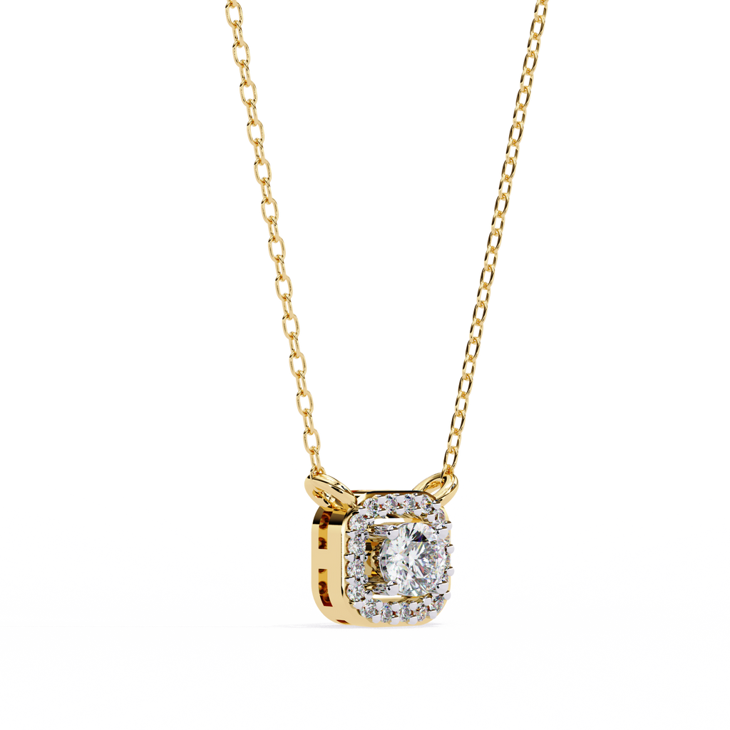 Natural Diamond Halo Luxe Pendant