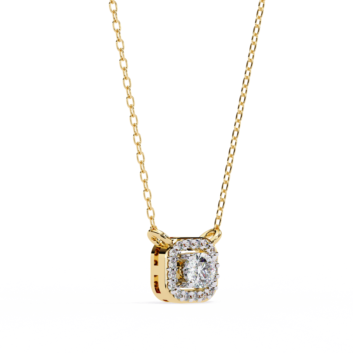 Natural Diamond Halo Luxe Pendant