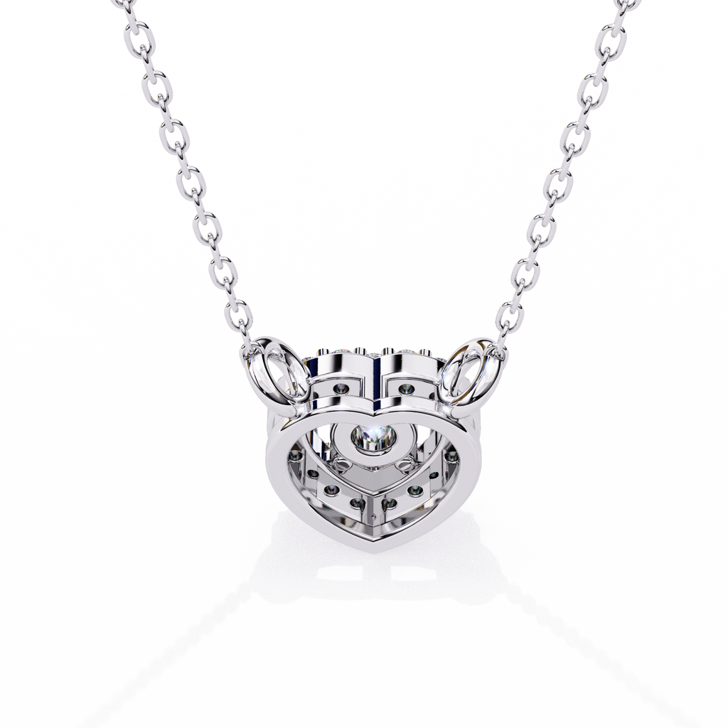 Natural Diamond Eternal Heart Halo Pendant