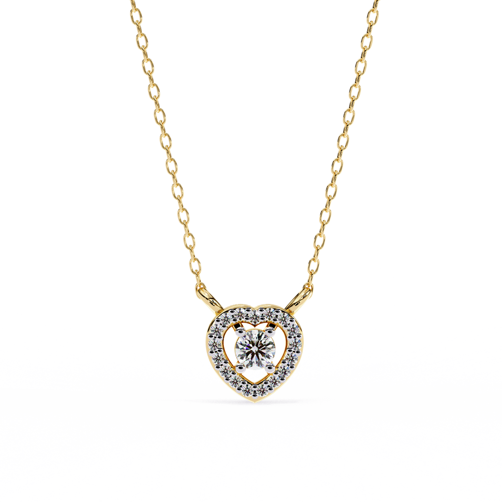 Natural Diamond Eternal Heart Halo Pendant