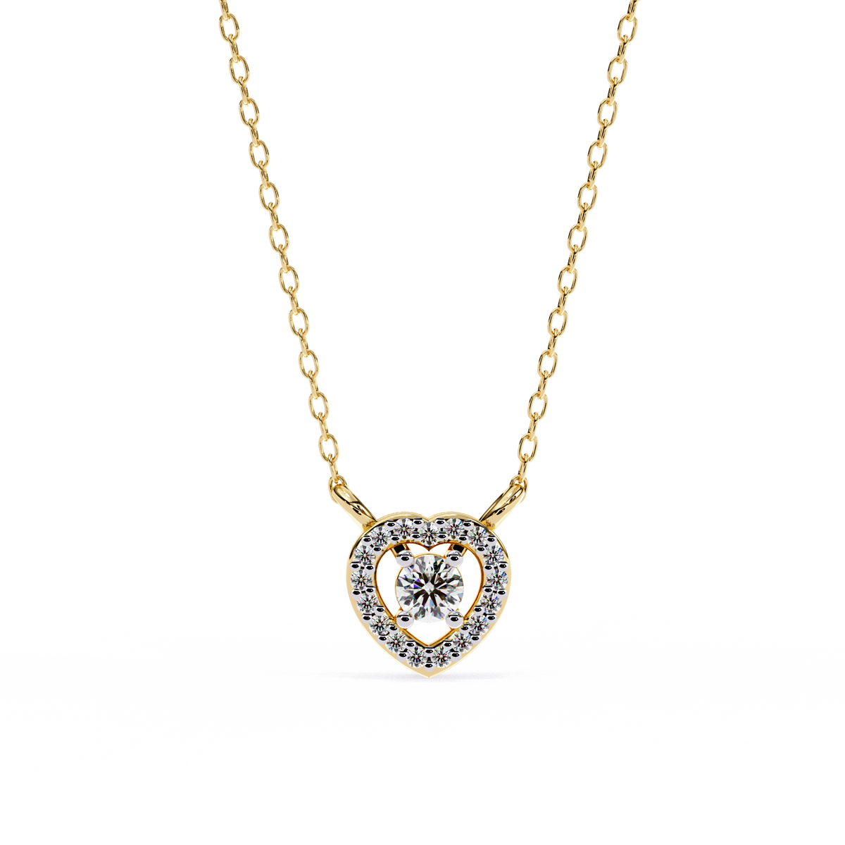 Natural Diamond Eternal Heart Halo Pendant