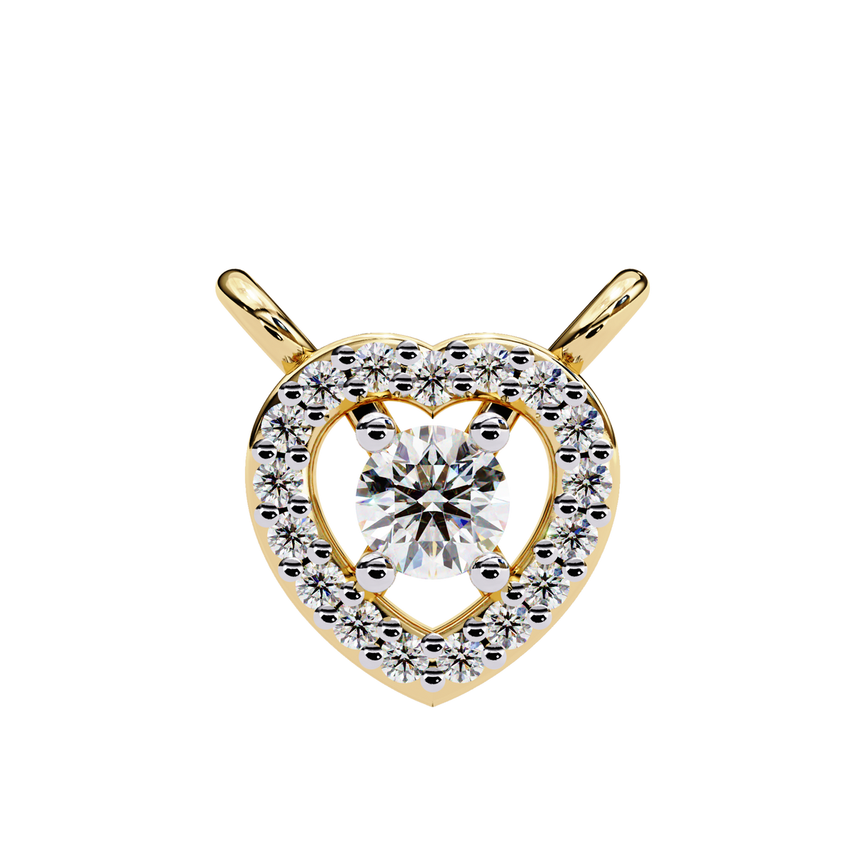 Natural Diamond Eternal Heart Halo Pendant