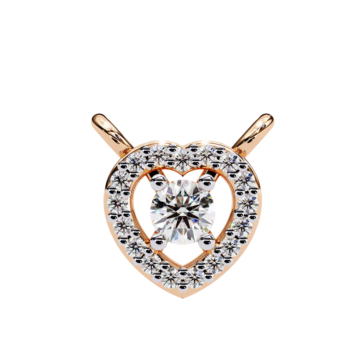 Natural Diamond Eternal Heart Halo Pendant