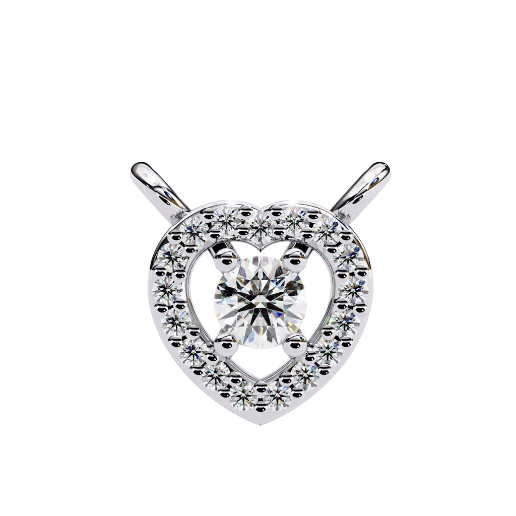 Natural Diamond Eternal Heart Halo Pendant