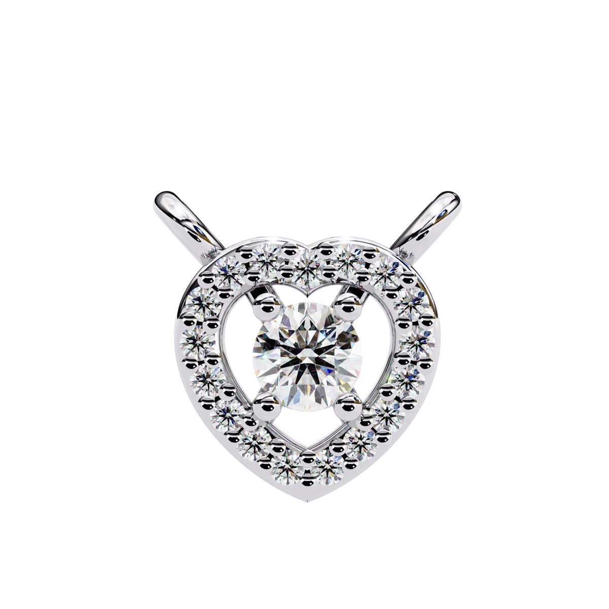 Natural Diamond Eternal Heart Halo Pendant