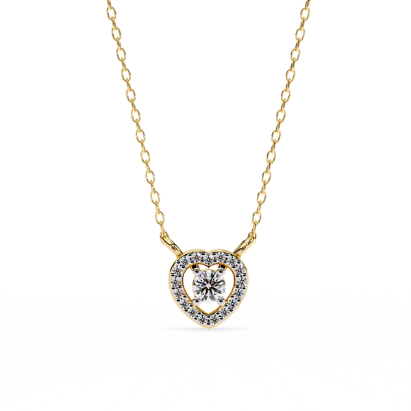 Natural Diamond Eternal Heart Halo Pendant