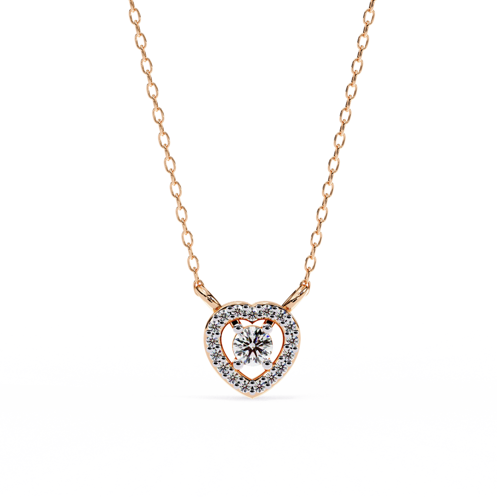Natural Diamond Eternal Heart Halo Pendant