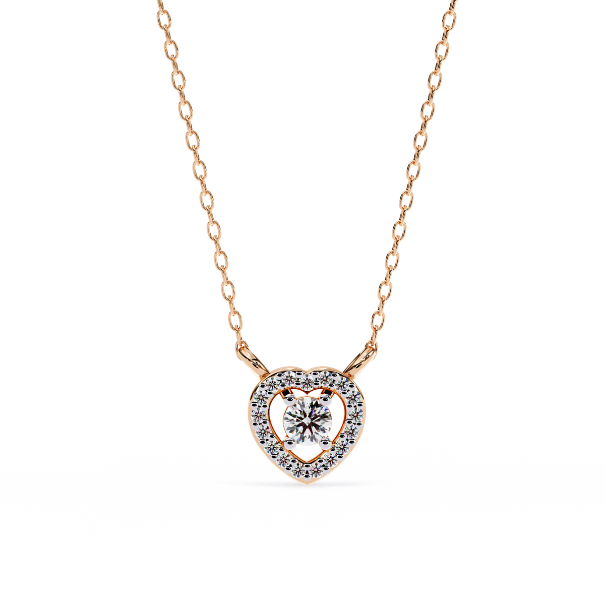 Natural Diamond Eternal Heart Halo Pendant