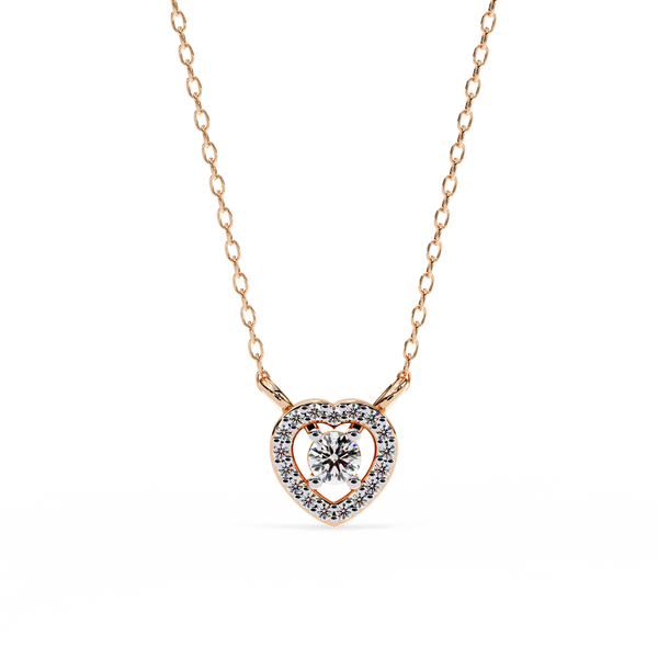 Natural Diamond Eternal Heart Halo Pendant