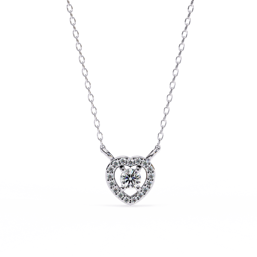 Natural Diamond Eternal Heart Halo Pendant