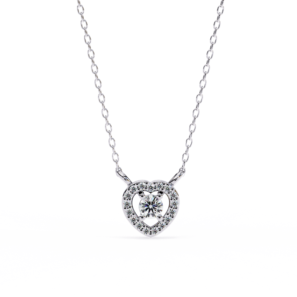 Natural Diamond Eternal Heart Halo Pendant